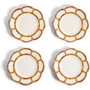 Two's Company Set of 4 Bamboo Touch Accent Plate