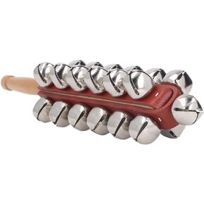 Jingle Bell Stick, Musical Instrument Wooden Handle Bell Toy for for Kindergarten