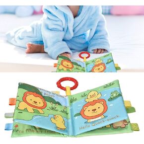 AYNEFY Infant Cloth Book, Reusable Cloth Book Polyester for 6 Months and Elder (Lion)