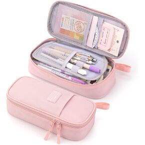 CICIMELON Durable Pen Pencil Case Big Storage Pen Pouch Bag for School Supplies Office College Teen Girls Adults, Purple