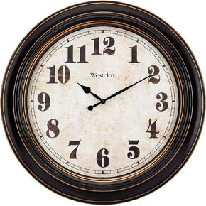 Westclox Traditional Large Wall Clock Battery-Operated Clock for Living Room, Bedroom, Office | Ideal Housewarming Gift (20 Inch, Black-Brown)