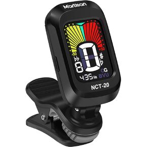 Clip-On Tuner for Guitar, Bass, Ukulele, Violin, Viola, Chromatic Tuning Modes, 360 Degree Rotating, Fast & Accurate, Easy to Use