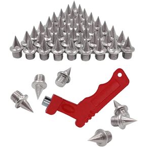 zhuohai 50pcs 1/4inch Spikes Replacement, Steel Track and Cross Country Spikes with Spike Wrench, for Track Sprint Sports Short Running Shoes and Cross Country