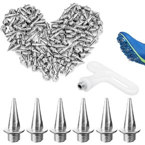 110 قطعة من مسامير Syocsek عبر الريف مع مفتاح ربط، مسامير مسار فضية مقاس 3/8 بوصة، سهلة التركيب وإزالة المسامير البديلة للركض، والقفز الطويل، والجري، وأحذية الرمح in Kuwait