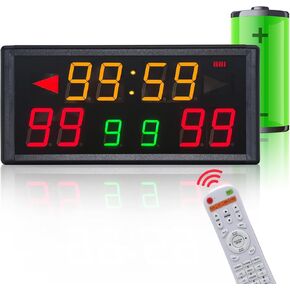 لوحة نتائج رقمية محمولة LED مع ساعة مؤقت، لوحة نتائج إلكترونية تعمل بالبطارية مع جهاز تحكم عن بعد، لوحة نتائج كرة السلة مع ساعة للتسديد، ثقب الذرة/بينج بونج/حارس نقاط البيسبول، داخلي وخارجي in Kuwait