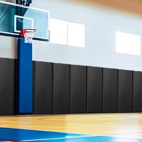 3 Pcs 60 x 20 x 2 Gym Wall Padding Protection Wall Pad Durable Waterproof Gym Basketball Court Protectors with Double Sided Tape for Garage Basement Taekwondo Safety, Black