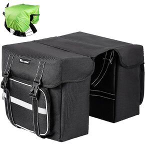 BAIGIO Bike Double Pannier Bags Waterproof Bicycle Rear Seat Panniers Pack with Reflective Stripe