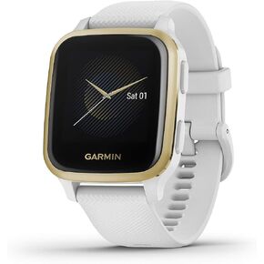 Garmin 010-02427-01 Venu Sq, GPS Smartwatch with Bright Touchscreen Display, Up to 6 Days of Battery Life, Light Gold and White in Kuwait