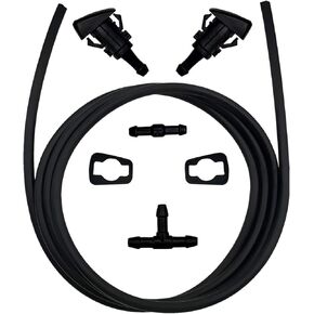 Naviurway Windshield Washer Spray Nozzle Kit with Hose and Connector Compatible with Chrysler Dodge Jeep Ram (7-in-1)