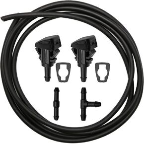 2pcs Washer Nozzle 78.7In/2M Windshield Washer Hose with Connector Gaskets Kit Replace 4805742AB, 5113049AA, 5160308AA, 5303833AA Replacement for Chrysler Dodge Jeep Ram