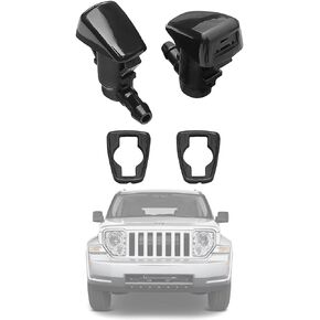 4806312AA Premium Wiper Washer Nozzles Fit for Dodge Nitro 2007-2012; Jeep Liberty: 2008-2013; Commander 2006-2010 | Windshield Washer Fluid Jet Nozzle | Easy to Install | 2 Pack, Ref 55157319AA