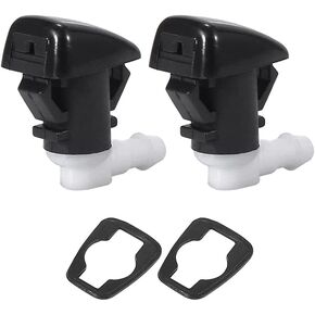 Click&Fit Windshield Washer Nozzles replacement for Dodge, Chrysler, Jeep Grand Cherokee, Liberty, Commander – Wiper spray nozzles kit accessories (2pcs Double Fan)