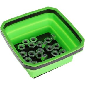 Magnetic Foldable Tray Silicone Magnetic Tray Holder Collapsible Magnetic Parts Tray Set For Screw, Bolts, Pins For Small Tools (Orange-1pcs)