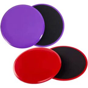 Core Sliders for Working Out Core Sliding Discs Exercise Glider Discs Dual Sided Exercise Discs Fitness Equipment for Women Men Teens Abs and Core Home Travel Exercise Sliders 2 Pack Red and Purple