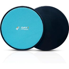 Core Sliders من Day 1 Fitness، مجموعة مكونة من قطعتين باللون الأسود/النعناعي، مزدوجة الجوانب للسجاد والأرضيات الصلبة - أقراص انزلاقية ممتازة ومتعددة الأغراض لتقوية عضلات البطن وأسفل الظهر - معدات البطن المحمولة in Kuwait