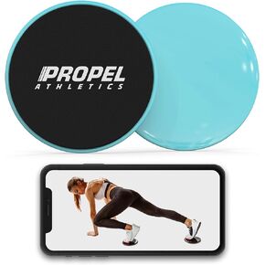 | Set of 2 Premium Core Sliders with Free Workout Video & Travel Bag | Dual Sided for Hardwood or Carpet | Ab Workout Equipment | Gliding Discs | Sliders for Working Out