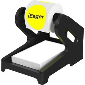 iEager Label Holder Thermal Label Holder for Rolls and Fanfold Labels Shipping Label Stand Desktop Printer Accessory Supplies for Home, Office (Black)