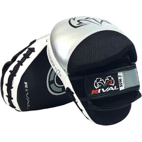 RIVAL Boxing RPM7 Fitness Plus Punch Mitts - Curved Striking Surface, Hook and Loop Wrist, Ergonomic Fit, and Padded Finger Protector