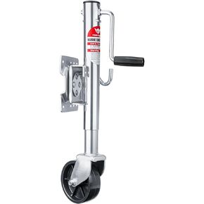 Soaring Trailer 1200lbs Capacity 6-inch Wheel Swivel Handle Trailer Jack, Bolt-on Boat Trailer Tongue Wheel Jack(1200lbs Silver)