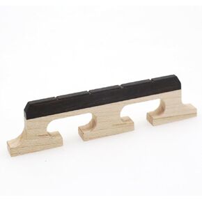 4-String Banjo Bridge - Premium Ebony and Maple Bridge for Banjolele, Universal Fit Banjo Parts Replacement, Enhanced Acoustic Resonance, Pack of 1