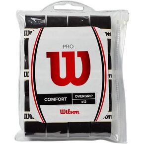 WILSON Pro Tennis Overgrip - 12 Pack, Black