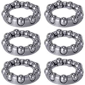 CustomyLife 6pcs Bicycle Crank Ball Bearing, 1/4 in x 9 Balls Rustproof Bottom Bracket Bearings, Smooth Bike Axle Wheel Frame Bearing Repair for Schwinn Mountain Genesis Stretch Bike-Silver