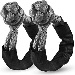 ZAMLIE Soft Shackle Recovery, (58,000 LBS Breaking Strength) Soft Shackle 1/2 inch X 22 inch with Protective Sleeve for Off-Road Sailing Trucks, 4x4, UTV, ATV(Orange, 2 Pack Soft Shackle)