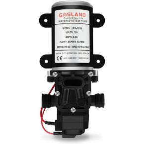 GASLAND Water Pressure Pump, 12V DC 1.6 GPM 65 PSI Diaphragm Water Pump for RV Caravan Marine Fishing Boat Lawn