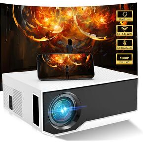 Projector with WiFi and Bluetooth, 2024 Update 14000Lumens Native 1080P Full HD Portable Outdoor Movie TV Projector, Compatible with TV Stick, Smartphone, HDMI, USB, AV in Kuwait