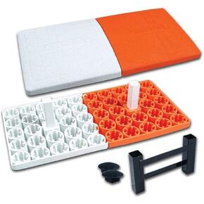 CHAMPRO Orange/White Double First Base With In-Ground Anchor For Youth Baseball, Made Of Molded Rubber