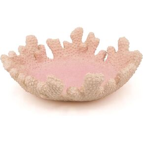 Accessoryway White Coral Textured Decorative Bowl,9.45" Medium Resin Decorative Centerpiece Bowl for Coastal Beach theme house table centerpiece decorations & Nautical decorations for coffee table