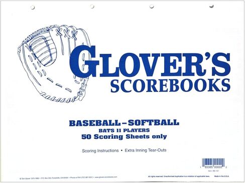 دفاتر نتائج جلوفر للبيسبول/الكرة اللينة 50 ورقة تسجيل (بدون إحصائيات) in Kuwait