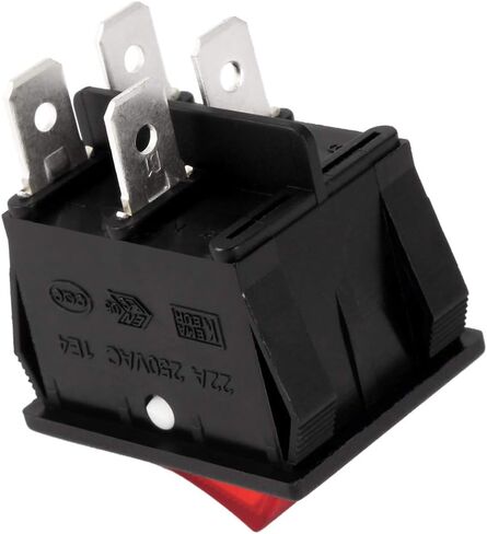 uxcell AC 20A/125V 22A/250V DPST 4 Pins 2 Positions I/O On/Off Boat Rocker Switch w Backlit Red Light in Saudi Arabia