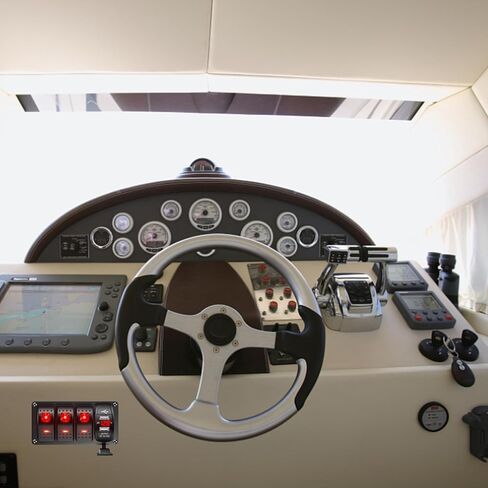 3 Gang Rocker Switch Aluminum Panel with Voltmeter & Dula USB Charger (4.8 Amp) 12V/24V DC Rocker Switch with Night Glow Stickers, Waterproof for Marine, Boat, Car, Truck, Jeep (Green) in Kuwait