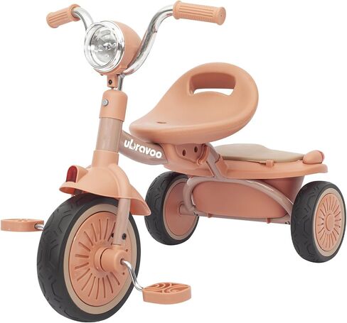 UBRAVOO Baby Tricycle, Foldable Toddler Trike with Pedals, Cool Lights, Durable Wheels and Comfortable Seat, Baby First Walker Trike for 1-5 Years Old Girls, Boys in Saudi Arabia