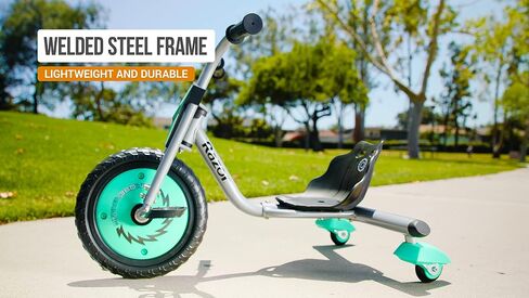 دراجة ثلاثية العجلات Razor RipRider 360 Mini، تدور 360 درجة، عجلات خلفية مزدوجة مائلة لسهولة الدوران والانجراف، إطار وشوكة فولاذية ملحومة متينة، مقعد دلو قابل للتعديل in Saudi Arabia