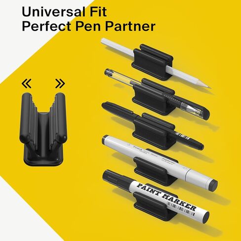 6 قطع من حامل الأقلام، مشبك قلم لاصق لمكتب مدرس الطلاب، منظم أقلام من السيليكون مناسب عالمي، حامل قلم تحديد ذو قبضة قوية لحافظة السبورة البيضاء للمكتب - سهل الإزالة، لا يترك بقايا in Kuwait