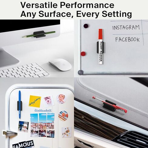 6 قطع من حامل الأقلام، مشبك قلم لاصق لمكتب مدرس الطلاب، منظم أقلام من السيليكون مناسب عالمي، حامل قلم تحديد ذو قبضة قوية لحافظة السبورة البيضاء للمكتب - سهل الإزالة، لا يترك بقايا in Kuwait