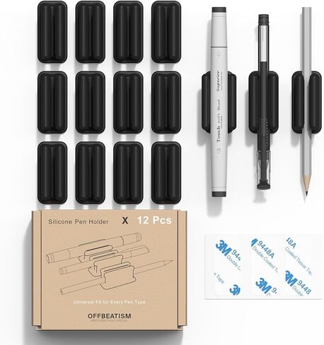 6 قطع من حامل الأقلام، مشبك قلم لاصق لمكتب مدرس الطلاب، منظم أقلام من السيليكون مناسب عالمي، حامل قلم تحديد ذو قبضة قوية لحافظة السبورة البيضاء للمكتب - سهل الإزالة، لا يترك بقايا in Kuwait