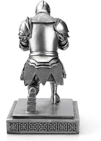 Medieval Armored Warrior Knight Pen Holder Desk Organizers and Accessories Resin Pencil Holder Paperweight as Gift with a Cool Letter Opener for Desk (Blue) in Kuwait