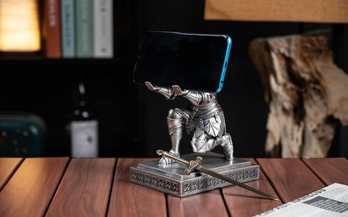 Medieval Armored Warrior Knight Pen Holder Desk Organizers and Accessories Resin Pencil Holder Paperweight as Gift with a Cool Letter Opener for Desk (Blue) in Kuwait