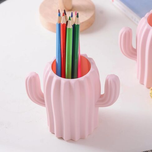Silicone Pen Holder Cactus Pencil Holder Cute Pens Cup for Desk for Kids Office Decor Desk Accessories Pen Pot Desk Organizer (Dark Green) in Saudi Arabia
