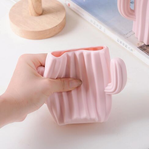Silicone Pen Holder Cactus Pencil Holder Cute Pens Cup for Desk for Kids Office Decor Desk Accessories Pen Pot Desk Organizer (Dark Green) in Saudi Arabia