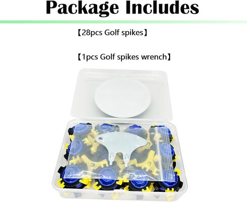 مسامير جولف، 28 قطعة من مسامير أحذية الجولف مع قطعة واحدة من مفتاح ربط مرابط الجولف سهلة التركيب، استبدال مسامير جولف لأحذية الجولف ثلاثية Fast Lok (أزرق/أصفر/أسود) LONGKUN in Kuwait
