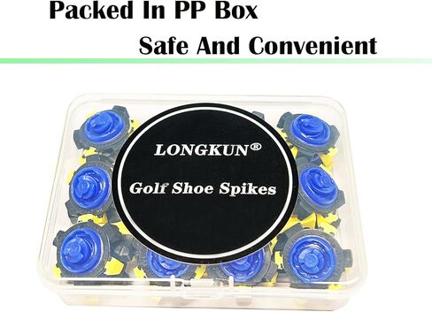 مسامير جولف، 28 قطعة من مسامير أحذية الجولف مع قطعة واحدة من مفتاح ربط مرابط الجولف سهلة التركيب، استبدال مسامير جولف لأحذية الجولف ثلاثية Fast Lok (أزرق/أصفر/أسود) LONGKUN in Kuwait