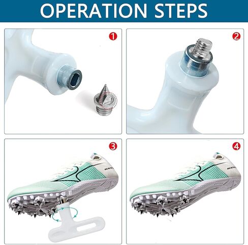 Track Spikes are Made of Steel and 1/4 Inch Pyramid Shaped, is a Replacement Worn Spikes for Sprint, Cross Country and Most Running Shoes, Instantly Restores Grip to Running Shoes. in Kuwait