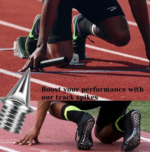 Track Spikes are Made of Steel and 1/4 Inch Pyramid Shaped, is a Replacement Worn Spikes for Sprint, Cross Country and Most Running Shoes, Instantly Restores Grip to Running Shoes. in Kuwait