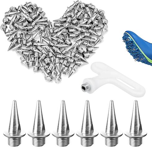 110 قطعة من مسامير Syocsek عبر الريف مع مفتاح ربط، مسامير مسار فضية مقاس 3/8 بوصة، سهلة التركيب وإزالة المسامير البديلة للركض، والقفز الطويل، والجري، وأحذية الرمح in Kuwait