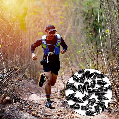 Carbon Steel Track Spikes, 50 Pcs 1/4 Inch Track Spikes for Track Shoes, 0.45 Grams Lightweight Replacement Spikes with Spike Wrench for Track and Field Sprinting or Cross Country in Saudi Arabia