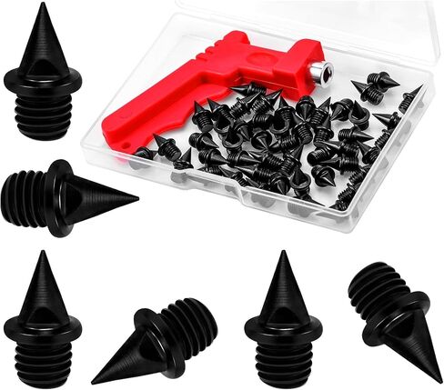 Carbon Steel Track Spikes, 50 Pcs 1/4 Inch Track Spikes for Track Shoes, 0.45 Grams Lightweight Replacement Spikes with Spike Wrench for Track and Field Sprinting or Cross Country in Saudi Arabia